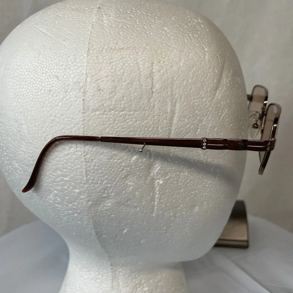 Vintage Y2K Carolee Copper Metal Rectangular Eyeglasses Frames Only with Case